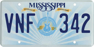 MS license plate VNF342