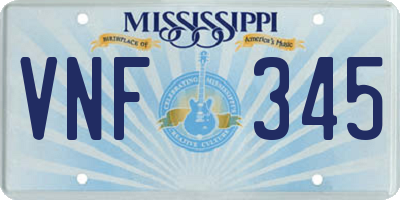 MS license plate VNF345