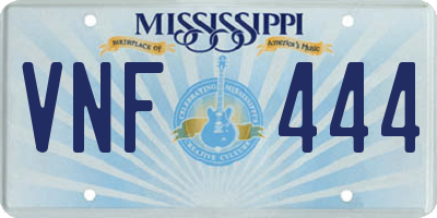 MS license plate VNF444