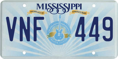 MS license plate VNF449
