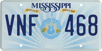 MS license plate VNF468