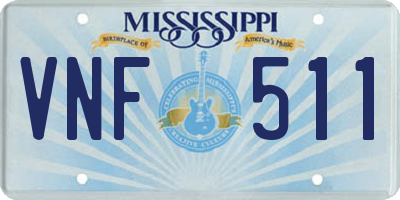 MS license plate VNF511