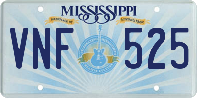 MS license plate VNF525