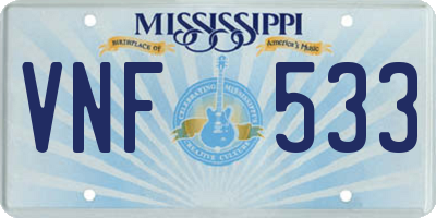 MS license plate VNF533