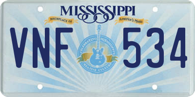 MS license plate VNF534