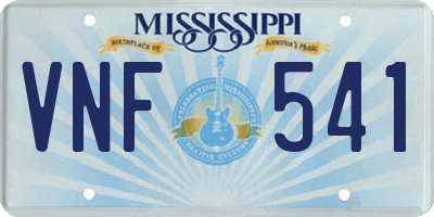 MS license plate VNF541