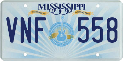 MS license plate VNF558