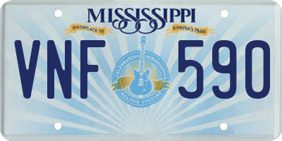 MS license plate VNF590