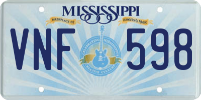 MS license plate VNF598