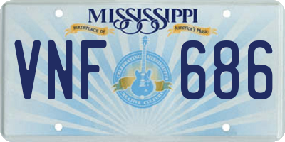 MS license plate VNF686