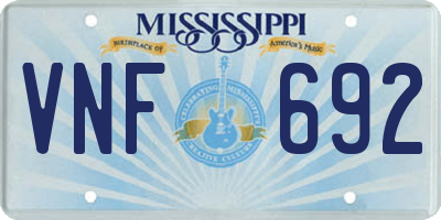 MS license plate VNF692