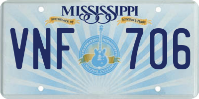 MS license plate VNF706