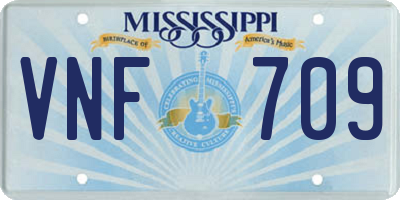 MS license plate VNF709