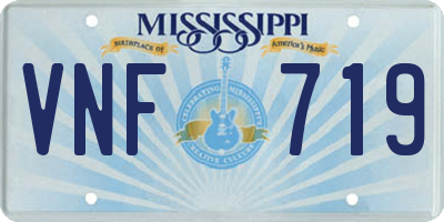 MS license plate VNF719