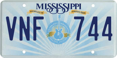 MS license plate VNF744