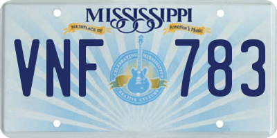 MS license plate VNF783