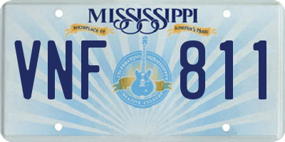 MS license plate VNF811