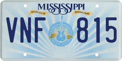 MS license plate VNF815