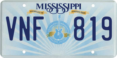 MS license plate VNF819