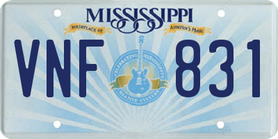 MS license plate VNF831