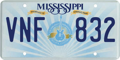MS license plate VNF832