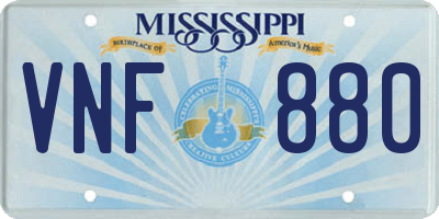MS license plate VNF880