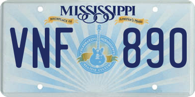 MS license plate VNF890