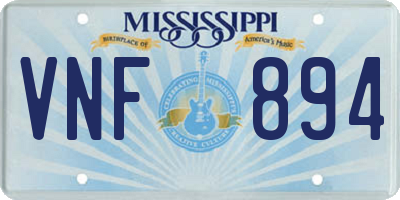 MS license plate VNF894
