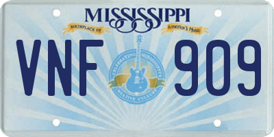 MS license plate VNF909