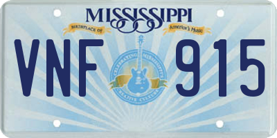 MS license plate VNF915