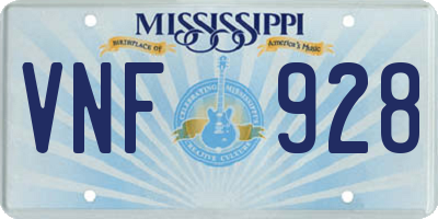 MS license plate VNF928
