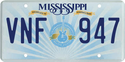 MS license plate VNF947