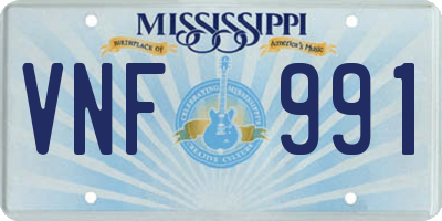 MS license plate VNF991