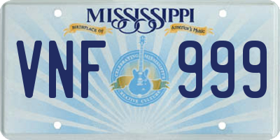 MS license plate VNF999