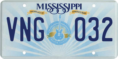 MS license plate VNG032