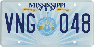 MS license plate VNG048