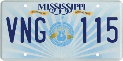 MS license plate VNG115