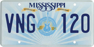 MS license plate VNG120