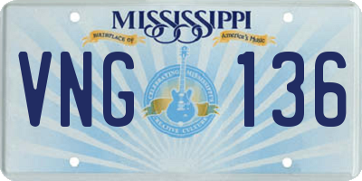 MS license plate VNG136