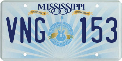 MS license plate VNG153