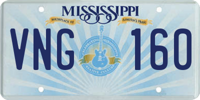 MS license plate VNG160