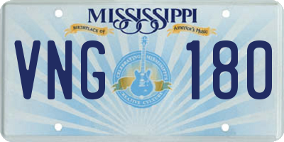 MS license plate VNG180