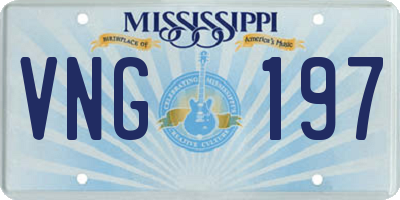 MS license plate VNG197
