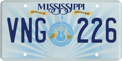 MS license plate VNG226