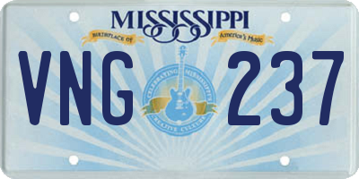 MS license plate VNG237