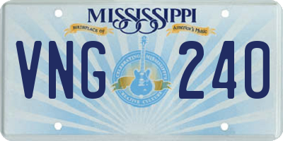 MS license plate VNG240