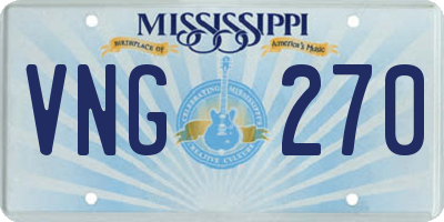 MS license plate VNG270