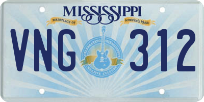 MS license plate VNG312