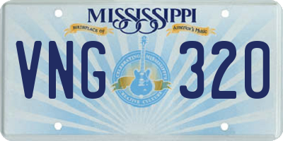 MS license plate VNG320