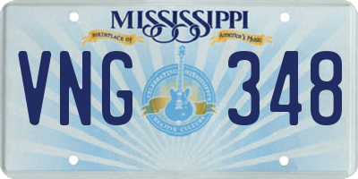 MS license plate VNG348